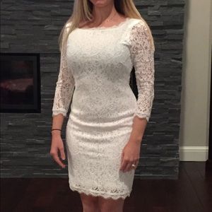 Lace Overlay Sheath Dress